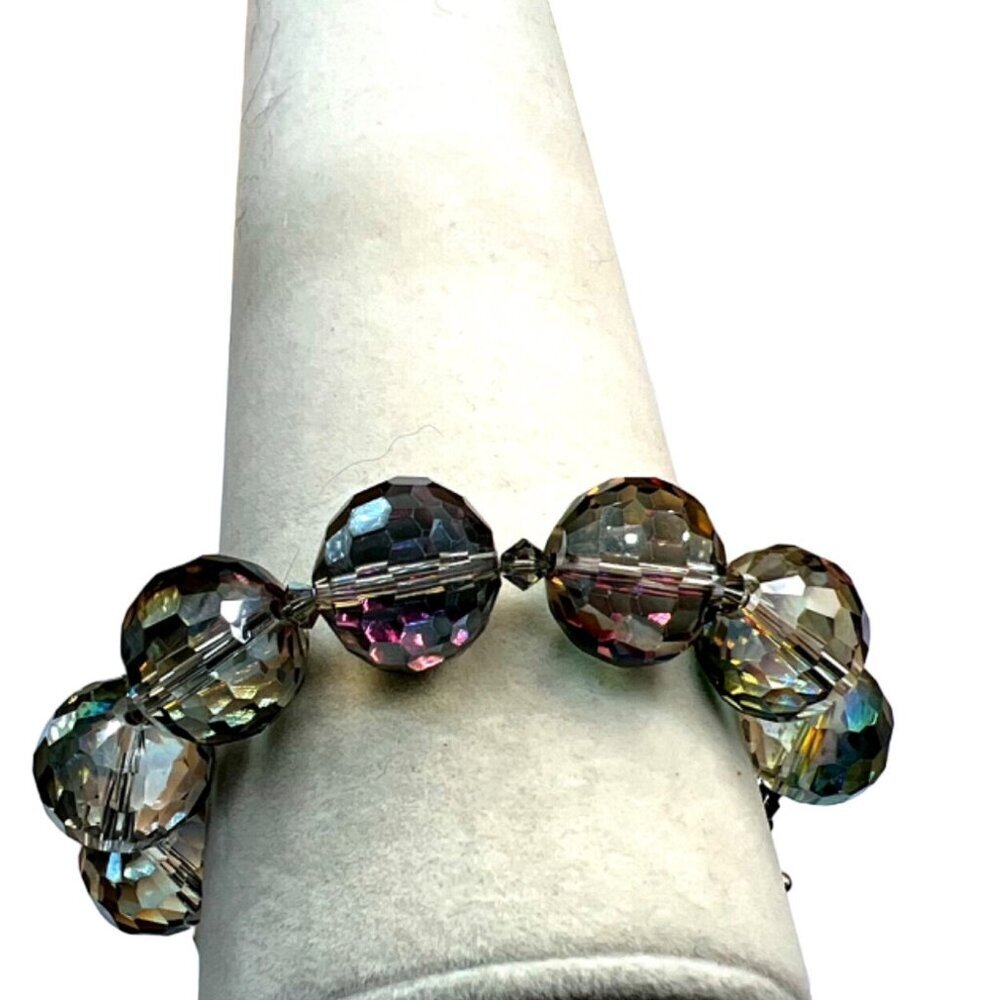 Vintage Aurora Borealis Crystal Beaded Bracelet.   B51 - Picture 3 of 10